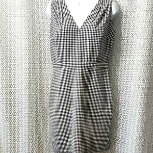 J. Crew Black and White Gingham Mini Dress